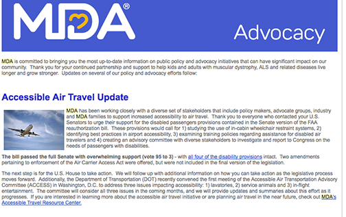 MDA travel email.