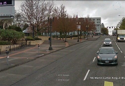 MLK Google streetview in Portland, OR.